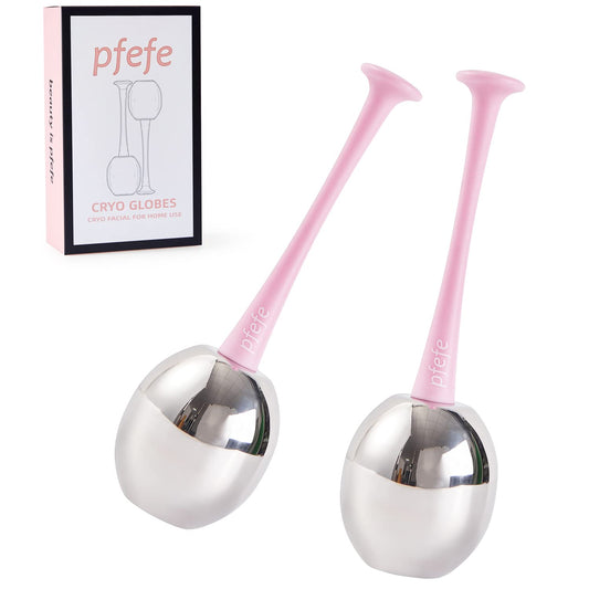 Ice Globes Facial Skin Care Freeze Tools for Women Face & Eyes, Stainless Steel Face Beauty Cryo Sticks Roller for Girls Ladies, Cooling Spa Globes with Storage Case